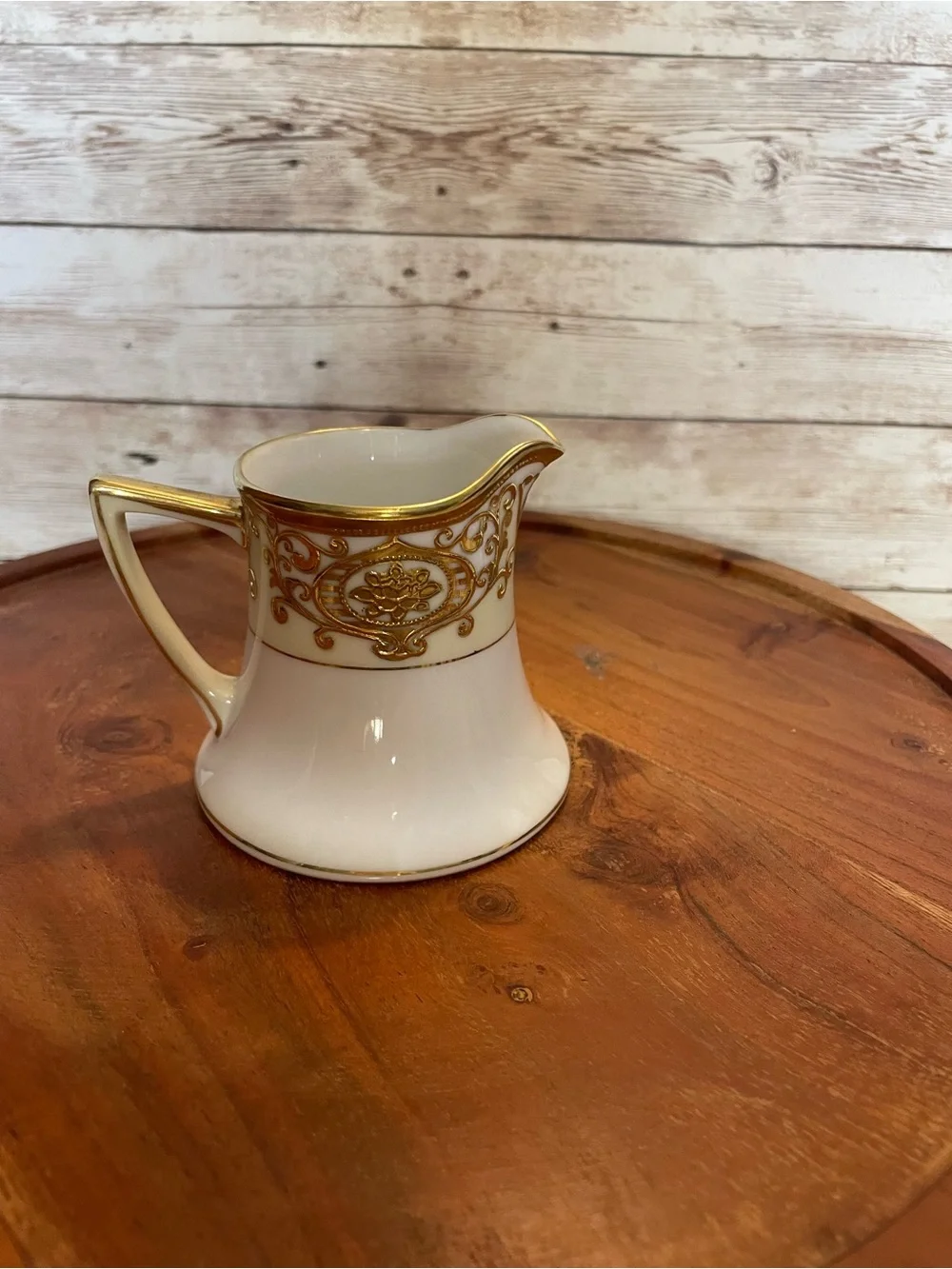 Noritake White Porcelain Coffee Set with Gold Scroll Accents